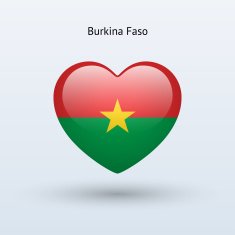 Love Burkina Faso symbol Heart flag icon