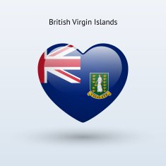 Love British Virgin Islands symbol Heart flag icon