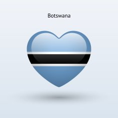 Love Botswana symbol Heart flag icon
