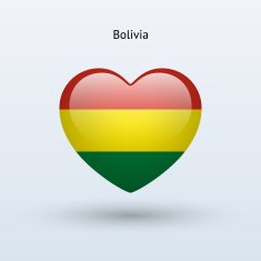 Love Bolivia symbol Heart flag icon