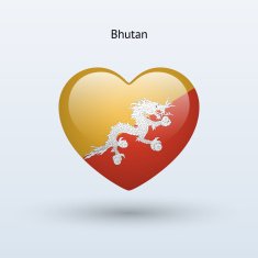 Love Bhutan symbol Heart flag icon
