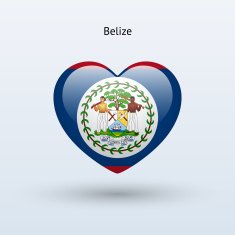 Love Belize symbol Heart flag icon