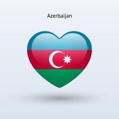 Love Azerbaijan symbol Heart flag icon