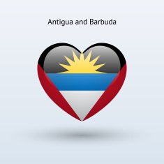 Love Antigua and Barbuda symbol Heart flag icon