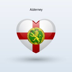 Love Alderney symbol Heart flag icon