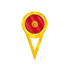 Kyrgyzstan pin flag