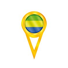 Gabon pin flag