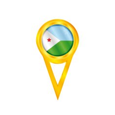 Djibouti pin flag
