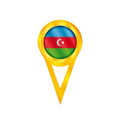 Azerbaijan pin flag