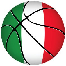 3D basket ball with Italian flag on white