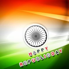 India flag republic day beautiful wave tricolor stylish vector