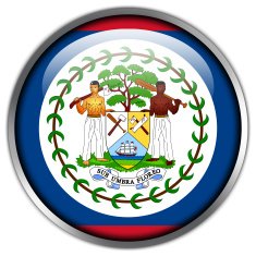 Belize Flag glossy button