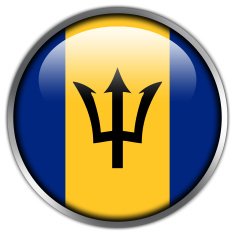 Barbados Flag glossy button