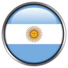 Argentina Flag Glossy Button N4