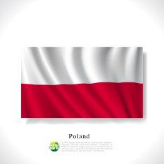 Poland waving flag isolated against white background vector illustration