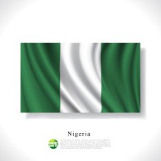 Nigeria waving flag isolated against white background vector illustration
