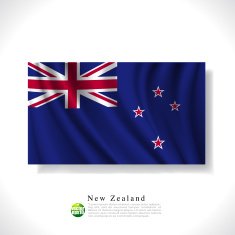 New Zealand waving flag isolated against white background vector illustration