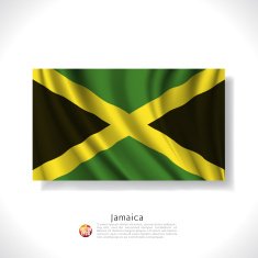 Jamaica waving flag isolated against white background vector illustration