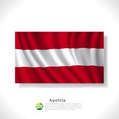 Austria waving flag isolated against white background vector illustration