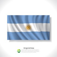 Argentina waving flag isolated against white background vector illustration