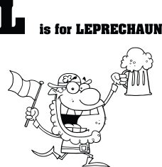 Black and White Alphabet - L is for Leprechaun N2