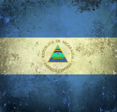 Grunge flag of Nicaragua