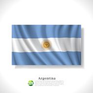 Argentina waving flag isolated against white background vector illustration N2