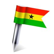 Vector Ghana country flag isolated on white Eps10