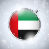 Merry Christmas Silver Ball with Flag Emirates N4