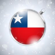 Merry Christmas Silver Ball with Flag Chile N4