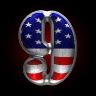 Vector American metal figure 9 N2