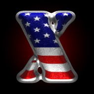 Vector American metal figure x