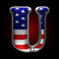 Vector American metal figure u
