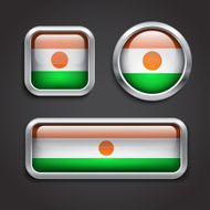 Niger flag glass buttons