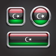 Libya flag glass buttons
