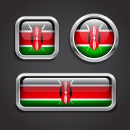 Kenya flag glass buttons