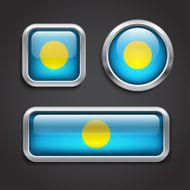 Palau flag glass buttons