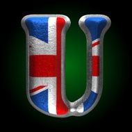 Vector Great Britain metal figure u