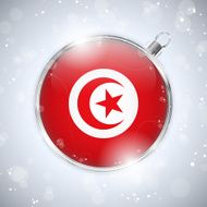 Merry Christmas Silver Ball with Flag Turkey