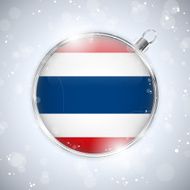 Merry Christmas Silver Ball with Flag Thailand N4