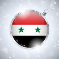 Merry Christmas Silver Ball with Flag Syrian N2