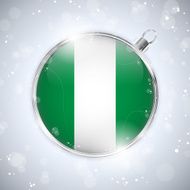 Merry Christmas Silver Ball with Flag Nigeria N4