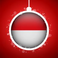 Merry Christmas Red Ball with Flag Monaco