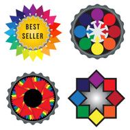 Set of rainbow badge
