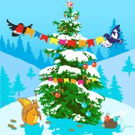 Christmas tree and animals