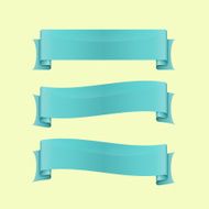 Set of blue sleek web ribbon