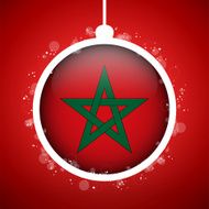 Merry Christmas Red Ball with Flag Morocco
