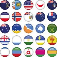 Antarctic and Russian Flags Round Buttons