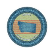 Label with map of montana Denim style Vector eps10