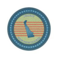 Label with map of delaware Denim style Vector eps10